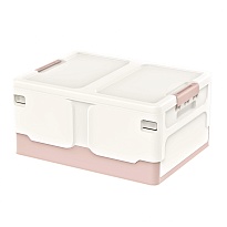 Ящик пластиковый складной белый, дно розовое, 480х360х240 мм в Сергиевом Посаде Ящик пластиковый складной белый, дно розовое, 480х360х240 мм в Сергиевом Посаде