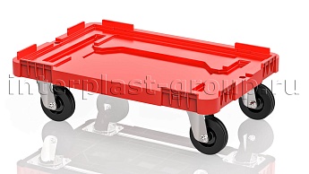 Тележка пластиковая сплошная без тормозов усиленная красная в Сергиевом Посаде Тележка пластиковая сплошная без тормозов усиленная красная в Сергиевом Посаде
