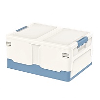 Ящик пластиковый складной белый, дно синее, 480х360х240 мм в Сергиевом Посаде