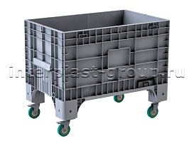 Контейнер iBox сплошной на колесах серый в Сергиевом Посаде