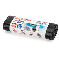 Мешки для мусора 60 л, черные, в рулоне 20 шт., ПНД, 10 мкм, 700х600 мм, LAIMA, 601381 в Сергиевом Посаде Мешки для мусора 60 л, черные, в рулоне 20 шт., ПНД, 10 мкм, 700х600 мм, LAIMA, 601381 в Сергиевом Посаде