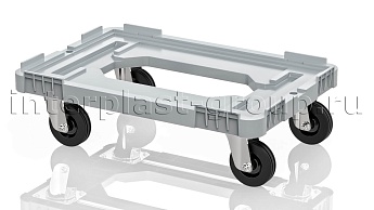 Тележка пластиковая с отверстием без тормозов усиленная серая в Сергиевом Посаде