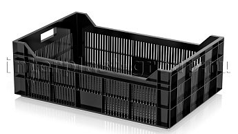 Ящик для овощей, фруктов и ягод перфорированный черный в Сергиевом Посаде