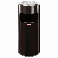Урна с пепельницей 27 л, нержавеющая сталь, черная, LAIMA PROFESSIONAL в Сергиевом Посаде