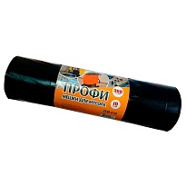 Мешки для мусора 360 л, черные, в рулоне 10 шт., ПВД 65 мкм, 1400х1100 мм, Концепция Быта Профи, 603736 в Сергиевом Посаде