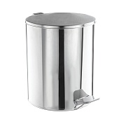 Ведро для мусора с педалью, усиленное, Титан, 15 л, нержавеющая сталь, хром