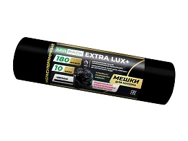 Мешки для мусора 180 л, черные, в рулоне 10 шт., ПВД, 60 мкм, 1100х930 мм, EXTRA LUX+, 1801098 в Сергиевом Посаде