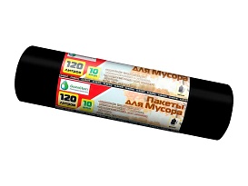 Мешки для мусора 120 л, черные, в рулоне 10 шт., ПНД, 12 мкм, 1100х700 мм, MIRPACK Classik, 1201011 в Сергиевом Посаде Мешки для мусора 120 л, черные, в рулоне 10 шт., ПНД, 12 мкм, 1100х700 мм, MIRPACK Classik, 1201011 в Сергиевом Посаде