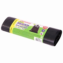 Мешки для мусора 120 л, черные, в рулоне 10 шт., ПНД, 11 мкм, 1020х670 мм, Любаша, 608093 в Сергиевом Посаде