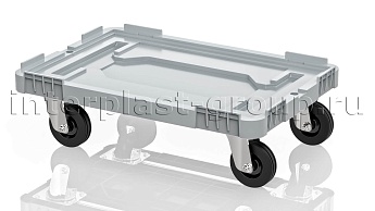 Тележка пластиковая сплошная без тормозов усиленная серая в Сергиевом Посаде Тележка пластиковая сплошная без тормозов усиленная серая в Сергиевом Посаде