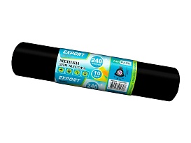 Мешки для мусора 240 л, черные, в рулоне 10 шт., ПВД 80 мкм, 1300х930 мм, EXPORT, exp 24010167 в Сергиевом Посаде Мешки для мусора 240 л, черные, в рулоне 10 шт., ПВД 80 мкм, 1300х930 мм, EXPORT, exp 24010167 в Сергиевом Посаде