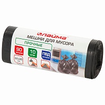 Мешки для мусора 90 л, черные, в рулоне 10 шт., ПВД, 25 мкм, 950х600 мм, LAIMA, 605332 в Сергиевом Посаде Мешки для мусора 90 л, черные, в рулоне 10 шт., ПВД, 25 мкм, 950х600 мм, LAIMA, 605332 в Сергиевом Посаде