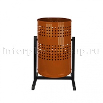 Урна уличная металлическая 21 л круглая с перфорацией коричневая в Сергиевом Посаде