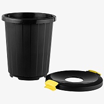 Мусорный бак с крышкой - воронкой на колесах 105 л темно-серый 105 темно-серый в Сергиевом Посаде