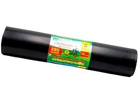 Мешки для мусора 280 л, ароматизированные, черные, в рулоне 10 шт., ПВД 110 мкм, 1400х930 мм, Добрыня, Dob28010black в Сергиевом Посаде