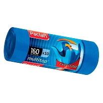 Мешки для мусора 160 л, с ушками, синие, в рулоне 10 шт., ПВД, 30 мкм, 1250х900 мм, PACLAN Multitop, 604064 в Сергиевом Посаде