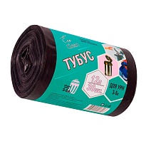 Мешки для мусора 12 л, черные, в рулоне 30 шт., ПНД, 6 мкм, 550х320 мм, Концепция Быта Tubus, 604936 в Сергиевом Посаде