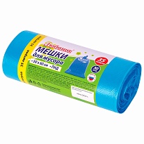 Мешки для мусора 35 л, синие, в рулоне 30 шт., ПНД, 10 мкм, 600х500 мм, Любаша, 608091 в Сергиевом Посаде