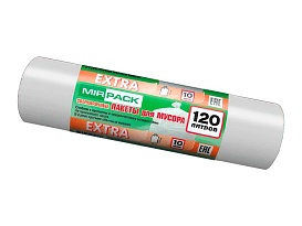 Мешки для мусора 120 л, белые, в рулоне 10 шт., ПНД, 14 мкм, 1100х700 мм, EXTRA, ex1201803 в Сергиевом Посаде Мешки для мусора 120 л, белые, в рулоне 10 шт., ПНД, 14 мкм, 1100х700 мм, EXTRA, ex1201803 в Сергиевом Посаде