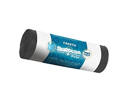 Мешки для мусора 120 л, черные, в рулоне 10 шт., ПНД, 14 мкм, 1100х700 мм, SIBIRSKAYA, 101-008 S в Сергиевом Посаде