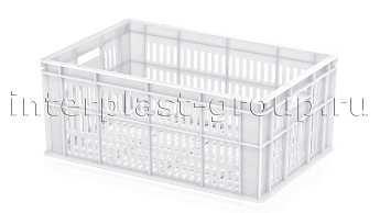 Ящик для молока, мяса, овощей и фруктов большая перфорация дно перфорированное белый в Сергиевом Посаде
