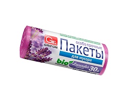 Мешки для мусора 30 л, ароматизированные, Лаванда, сиреневые, в рулоне 20 шт., ПНД, 9 мкм, 560х530 мм, GRIFON Aroma, 101-020 La в Сергиевом Посаде