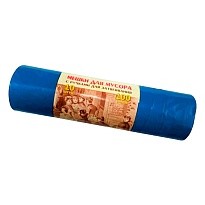 Мешки для мусора 100 л, с завязками, синие, в рулоне 10 шт., ПВД, 40 мкм, 840х670 мм, Концепция Быта Vitalux, 604933 в Сергиевом Посаде